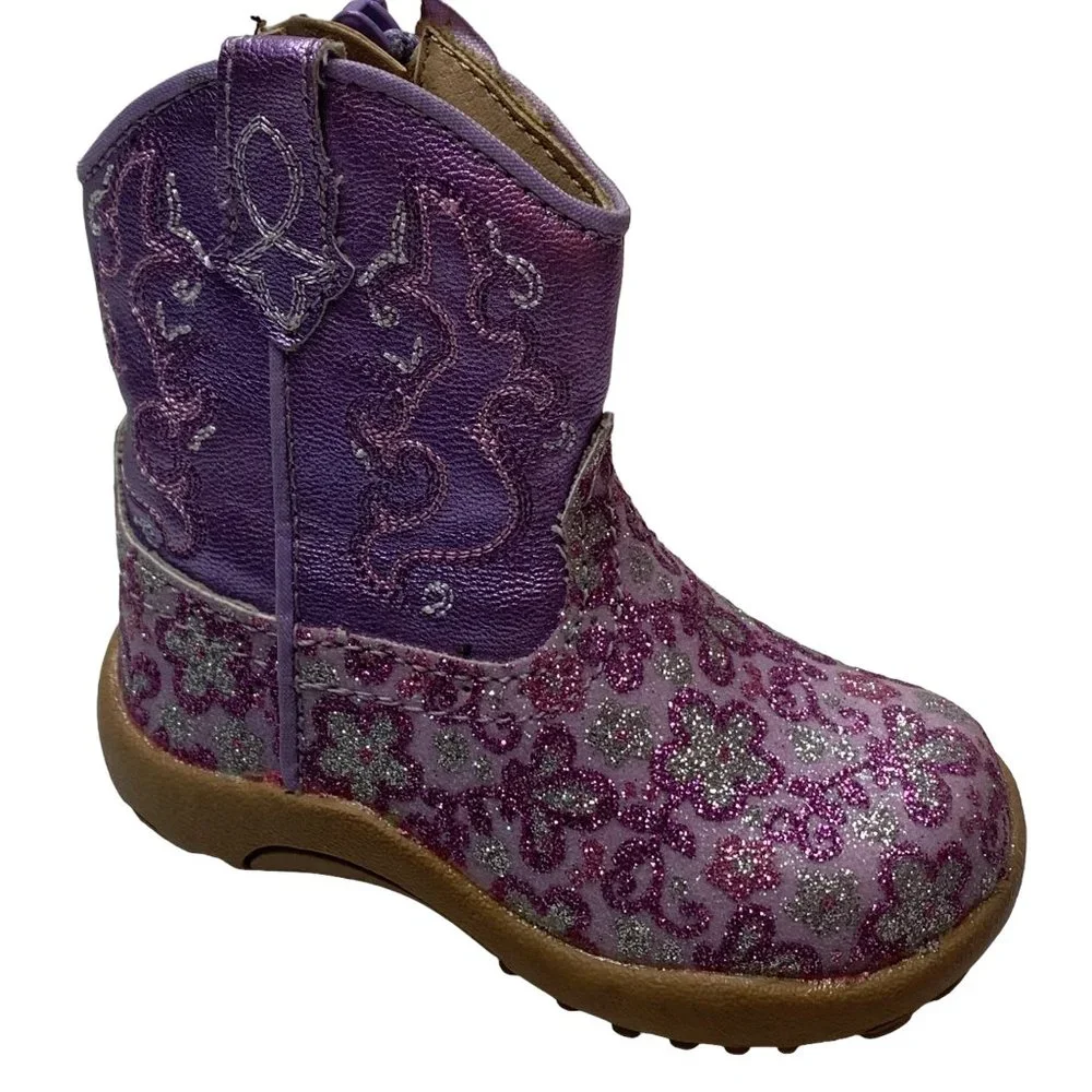 ROPER 09-016-1901-1520 Lavender Glitter‎ Floral Cowbaby Booties